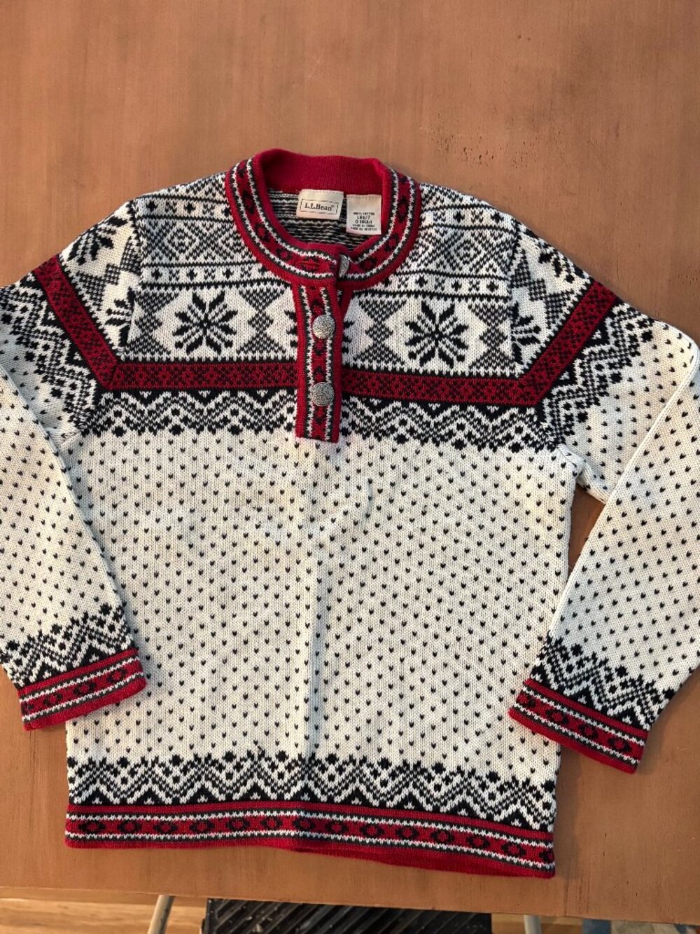 GUC L.L. Bean Nordic Cotton Kingfield Sweater, Kid's sz 6X/7